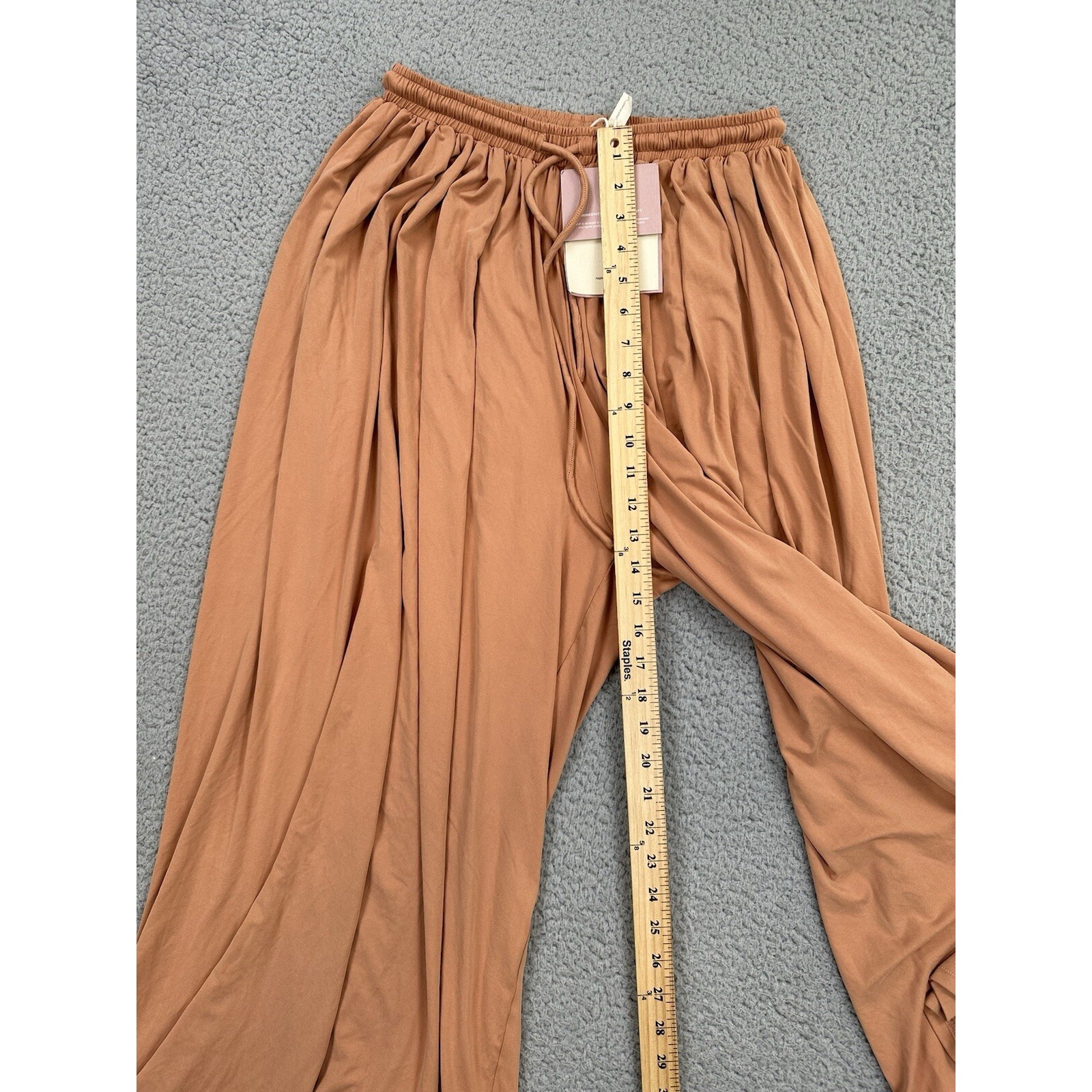 Nap Loungewear Flowy Wide Leg Pants Women's Small Brown Orange Elastic Waist New — image 4 of 8